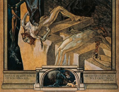 Østrig, Wien, Illustration af Dante Alighieris guddommelige komedie (Helvede, sang XXII) af Franz von Bayros, detaljer af Franz von Bayros (1866 1924)