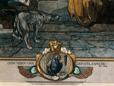 Østrig, Wien, Illustration af Dante Alighieris guddommelige komedie (skærsilden, sang XI) af Franz von Bayros, detaljer af Franz von (1866 1924) Bayros