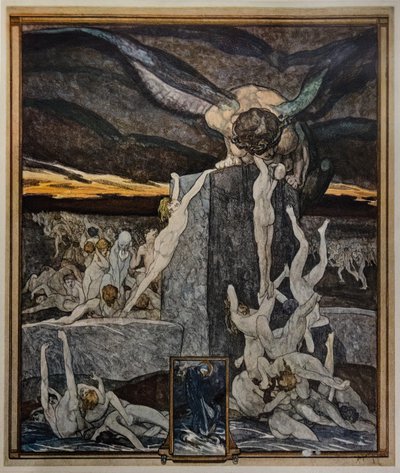 The Simoniacs, Helvede, canto XIX af Franz von Bayros (1866 1924)
