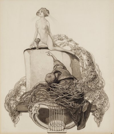 Ex Libris Walther og Amelia Fahrenhorst af Franz von Bayros
