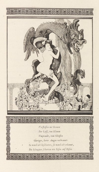 Illustration til Den smukke pige af Pao af Otto Julius Bierbaum, 1909-1910. af Franz von Bayros