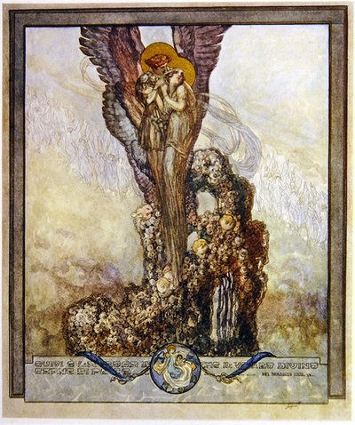 Illustration fra Dantes Divine Comedy, Paradise, Canto XXIII, 1921 (wc på papir) af Franz von Bayros