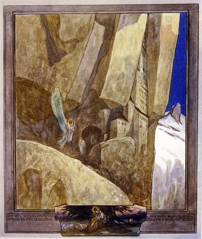 Illustration fra Dantes Guddommelige Komedie, Paradis, Canto XXI, 1921 (wc på papir) af Franz von Bayros