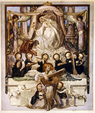 Illustration fra Dantes guddommelige komedie, Paradiso, Canto XXXIII, 1921 (wc på papir) af Franz von Bayros