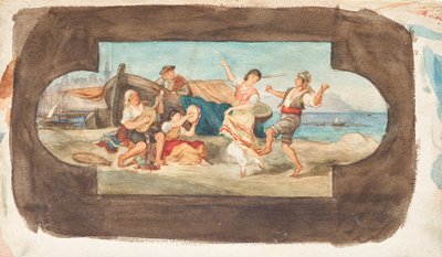 Italienernes dans - udkast til et loftmaleri af Franz von Matsch