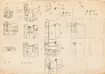 Designskitser til Matcha Atelier Villa - plantegninger af Franz von Matsch