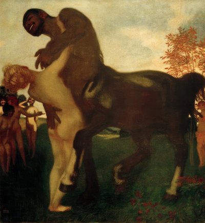 Kentaur og nymfe af Franz von Stuck