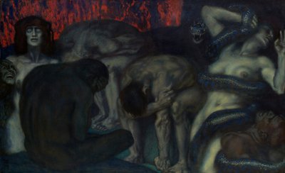 Inferno, 1908. af Franz von Stuck