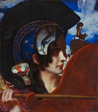 Kæmpende amazone af Franz von Stuck