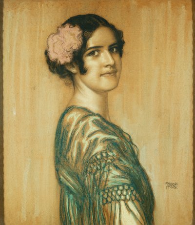 Portræt af Mary, kunstnerens datter, som en spansk dame, af Franz von Stuck