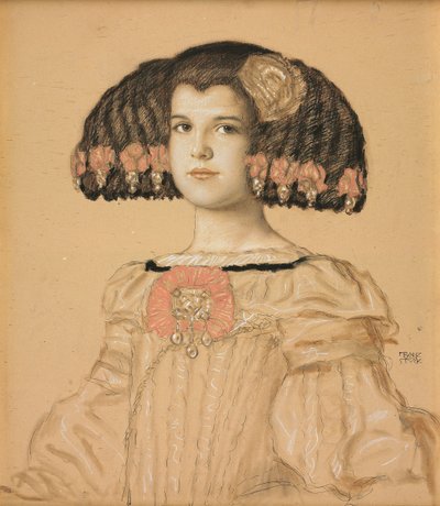 Portræt af Mary, kunstnerens datter, i spansk kostume, 1908 af Franz von Stuck