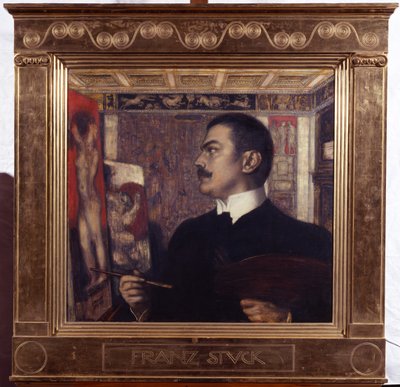 Selvportræt ved staffeliet af Franz von Stuck