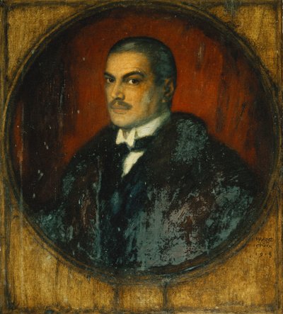 Selvportræt af kunstneren, halv længde, 1915 af Franz von Stuck