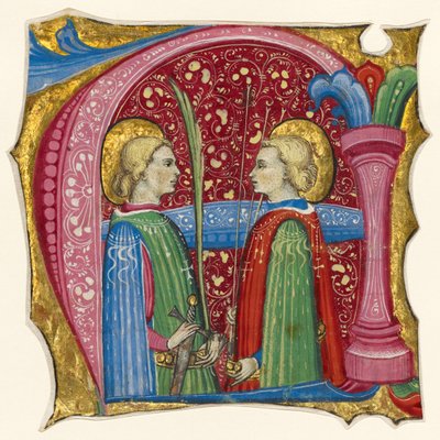 Indledende A: De hellige Maurice og Theofredus af Frate Nebridio