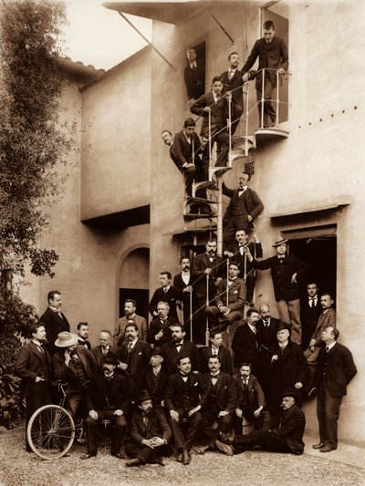 Portræt af ansatte ved Alinari Brothers fotografiske etablissement, i Firenze, 1899 (glasplade) af Fratelli Alinari Fratelli Alinari