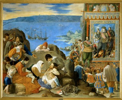 Genindtagelsen af Bahia i 1625 ... (maleri på lærred) af Fray Juan Batista Maino or Mayno