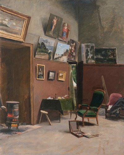 Kunstnerens atelier i Rue Furstenberg, 1865. af Frédéric Bazille