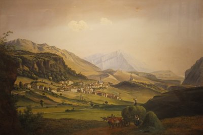 Frédérich Martens - Udsigt over Pieve Tesino af Frederic Martens