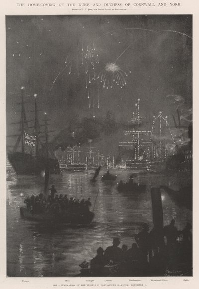 Hertugen og hertuginden af Cornwall og Yorks hjemkomst af Fred T. Jane