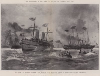 Hjemkomsten af hertugen og hertuginden af Cornwall og York af Fred T. Jane
