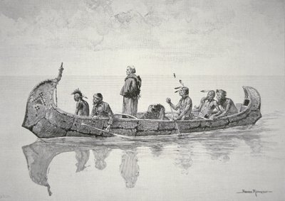 Missionæren (litho) af Frederic (after) Remington