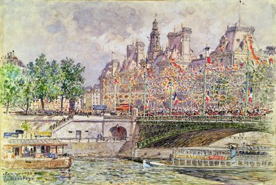 Rådhuspladsen, Paris, 14. juli 1905 af Frederic Anatole Houbron