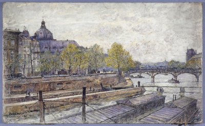 Quai Conti og Pont des Arts af Frederic Anatole Houbron