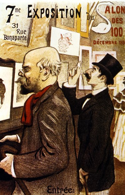 Plakat af den 7. udstilling af Salon des 100. December 1894. Paul Verlaine. af Frederic Auguste Cazals