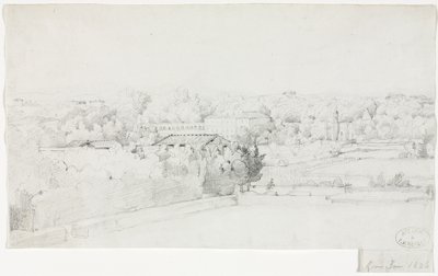 Udsigt over Villa Borghese og dens Orangerie fra Villa Medici af Frederic Bourgeois de Mercey