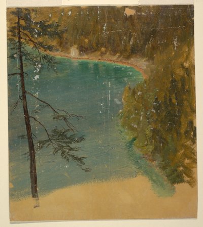 Tegning, Alpesø (Bayern eller Schweiz), 1868 af Frederic Edwin Church