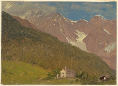 Tegning, Et alpelandskab i Schweiz, august 1868 af Frederic Edwin Church