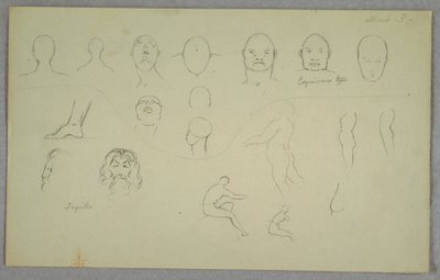 Tegning, anatomiske studier, 1865-70 af Frederic Edwin Church