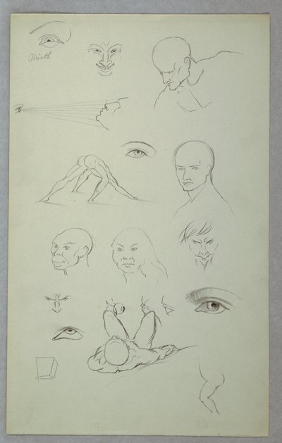 Tegning, anatomiske studier, 1865-70 af Frederic Edwin Church