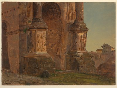 Tegning, Septimius Severus-buen, Rom, februar 1869 af Frederic Edwin Church