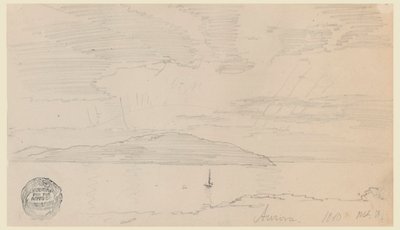 Tegning, Aurora, Mount Desert Island, september 1860 af Frederic Edwin Church