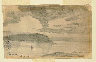 Tegning, "Aurora", Mt. Desert, 1860 af Frederic Edwin Church