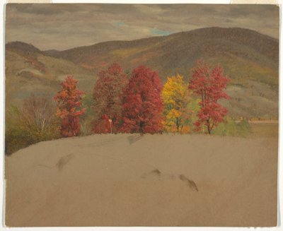 Tegning, Efterårslandskab i New England, sandsynligvis oktober 1865 af Frederic Edwin Church