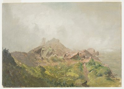 Tegning, Base of the American Fall, Niagara, 1856-58 af Frederic Edwin Church