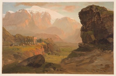 Tegning, Bashan Fantasy, april 1869 af Frederic Edwin Church