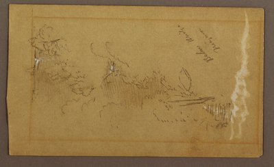 Tegning, Below the Bridge, Niagara River, New York, muligvis 1858 af Frederic Edwin Church