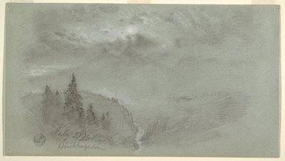 Tegning, Berchtesgaden, Bayern, 27. juli 1868 af Frederic Edwin Church
