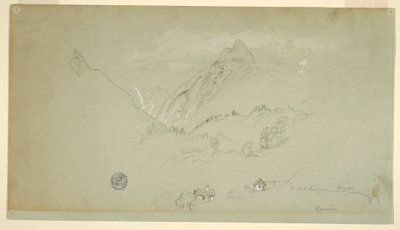 Tegning, Berchtesgaden, Bayern, juni-august 1868 af Frederic Edwin Church