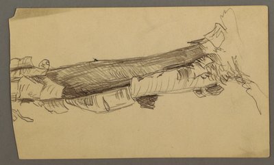 Tegning, nederste del af en død træstamme, 1877 af Frederic Edwin Church