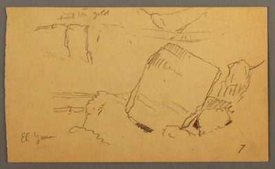 Tegning, kampesten, februar, muligvis 1868 af Frederic Edwin Church