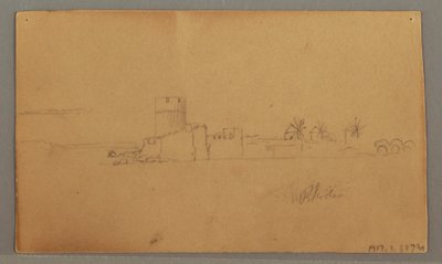 Tegning, Slottet ved havnen, 29. maj 1868 af Frederic Edwin Church