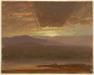 Tegning, Catskills fra Hudson, New York, 1870 af Frederic Edwin Church
