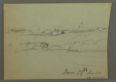 Tegning, City of London, muligvis 1869 af Frederic Edwin Church