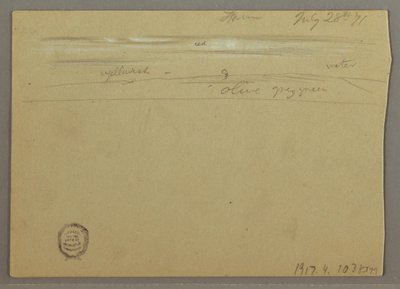 Tegning, skystudie, 28. juli 1871 af Frederic Edwin Church