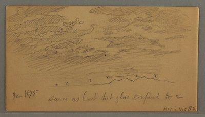 Tegning, Sky over bakker, januar 1875 af Frederic Edwin Church