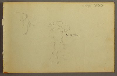 Tegning, studie af skyer, 1844 af Frederic Edwin Church